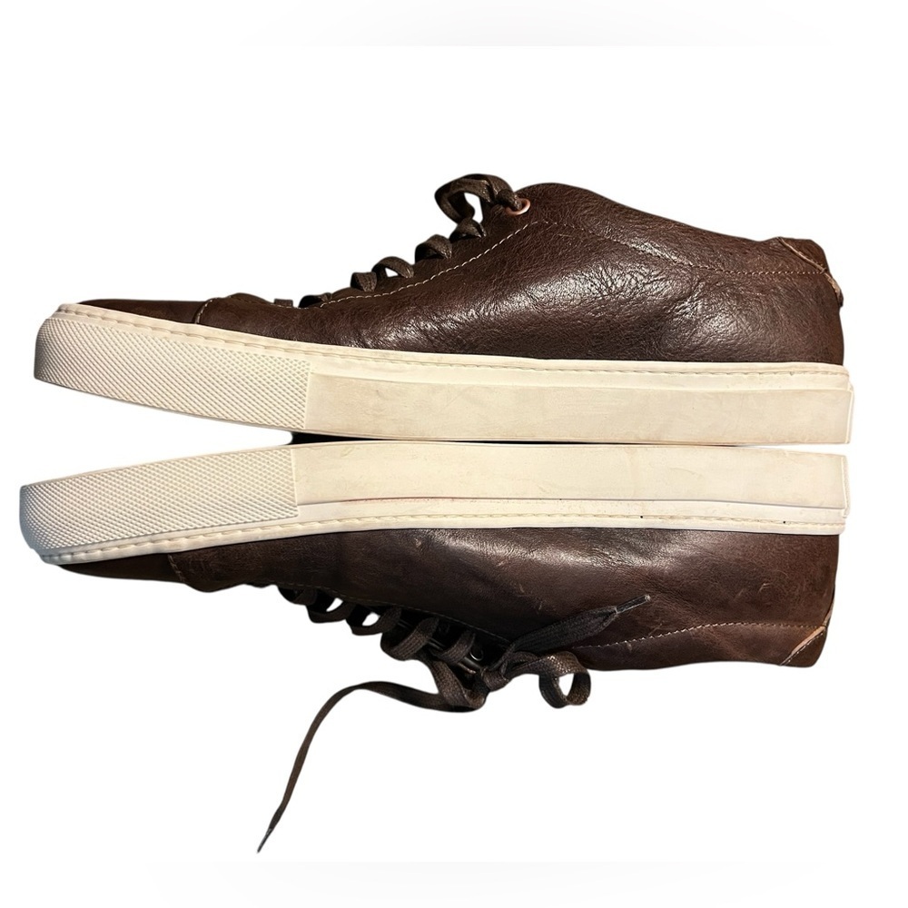 Good Man Brand edge low top lace up sneaker in brown leather Made in Italy - Picture 6 of 12